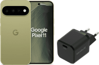 Google Pixel 11 256GB Groen 5G + BlueBuilt Oplader met Usb C Poort 30W Zwart