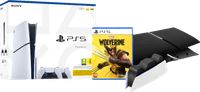PS5 Slim Disc + Marvel's Wolverine + Black Covers + Extra White Controller + Charging Station