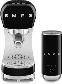 SMEG ECF12BLEU Zwart + melkopschuimer