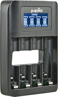 Jupio USB 4-slot Battery Fast Charger LCD