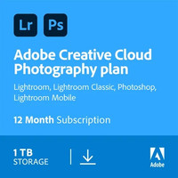 Adobe Creative Cloud Photography Plan 1 Jaar + 1TB Cloudopslag - Digitaal