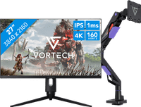 Vortech Prestige 27 inch 4K + Vortech Monitorarm met Gasveer