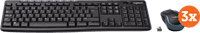 Logitech MK270 Draadloos Toetsenbord en Muis QWERTY 3-Pack