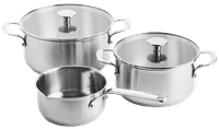 KitchenAid rvs Pannenset 3-delig