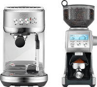 Sage the Bambino Plus Stainless Steel + Coffee Grinder