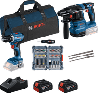 Bosch Professional GBH 18V-22 + GSR 18V-45 Combi Set + Accessories