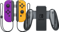 Nintendo Switch Joy-Con set Neon Paars/Neon Oranje + Nintendo Switch Joy-Con Charge Grip