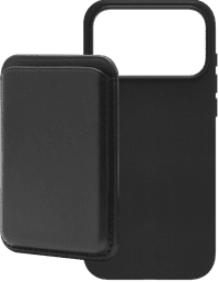 BlueBuilt MagSafe Hoesje iPhone 18 Pro Max Leer Zwart + Kaarthouder Leer Zwart