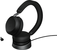 Jabra Evolve2 USB-C Wireless Office Headset with Charging Stand Black