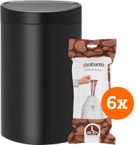 Brabantia Touch Bin 40L Matte Black + Trash Bags (120 units)