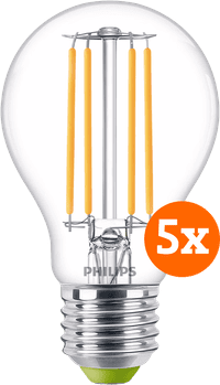 Philips LED Filament Light - 2.3W - E27 - Warm White Light 5-pack