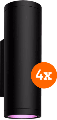 Philips Hue Appear Wall Lamp White and Color Black 4-pack
