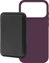 BlueBuilt MagSafe Hoesje iPhone 18/17 Pro Max Paars + Kaarthouder Leer Zwart