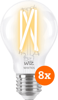 WiZ Smart Filament Light Standard 8-pack - Warm to Cool White Light - E27