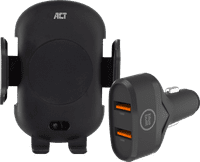 ACT Telefoonhouder Auto Luchtrooster/Dashboard met Draadloos Opladen + Oplader 18W