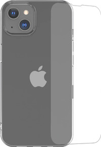 BlueBuilt Apple iPhone 14 Screen Protector Glass + BlueBuilt Soft Case Back Cover