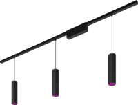 Philips Hue Perifo Rail Lighting Ceiling - 3 Pedant Lamps - White and Color - Black