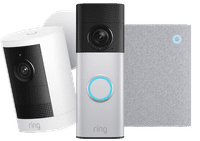 Ring Outdoor Camera Batterij 2e Generatie Wit + Battery Video Doorbell 2K Plus + Chime 3e Generatie