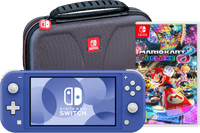 Nintendo Switch Lite Blauw + Mario Kart 8 Deluxe + Bigben Beschermtas