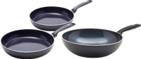GreenPan Torino Ceramic Frying Pan Set 24cm + 28cm + Wok 28cm