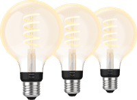 Philips Hue Filament Light White Ambiance Globe E27 3-pack