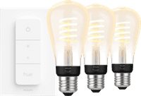 Philips Hue Filament White Ambiance Edison 3-pack + Dimmer