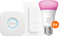 Philips Hue White and Color Starter Pack E27 with 6 Lights + Dimmer + Bridge