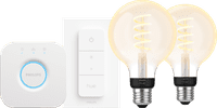 Philips Hue Filament White Ambiance Globe 2-Pack Startpakket