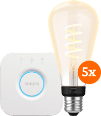 Philips Hue Filament White Ambiance Edison XL 5-pack + Bridge