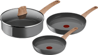 Tefal Renew Ceramic Frying Pan Set 24cm + 28cm + High-sided Skillet 24cm
