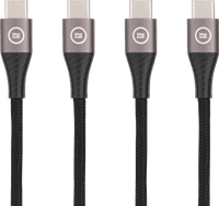 BlueBuilt USB-C to USB-C Cable 1.5m Nylon Black Duo Pack