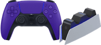 Sony PlayStation 5 DualSense Wireless Controller Galactic Purple + BlueBuilt Charging Dock
