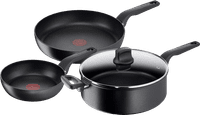 Tefal Hard Titanium Pro Koekenpannenset 24 + 28 cm + Hapjespan 28 cm
