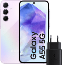 Samsung Galaxy A55 128GB Pink 5G + Samsung 25W Fast Charger Black