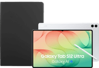 Samsung Galaxy Tab S12 Ultra 14,6 inch 256GB Wifi Zilver + BlueBuilt Book Case Zwart