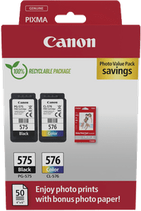 Canon PG-575/CL-576 Cartridge + Photo Paper