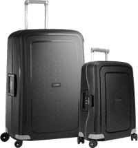 Samsonite S'Cure Spinner 55cm + 75cm Black Suitcase Set
