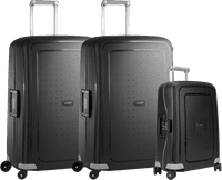 Samsonite S'Cure Spinner 55cm + 75cm + 75cm Black Suitcase Set
