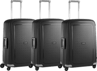 Samsonite S'Cure Spinner 69cm Black Triple Suitcase Set