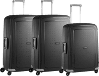 Samsonite S'Cure Spinner 69cm + 75cm + 75cm Black Suitcase Set