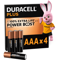 Duracell Alkaline Plus AAA batteries 4 units