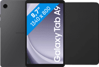 Samsung Galaxy Tab A9 8,7 inch 128GB Wifi Grijs + BlueBuilt Book Case Zwart