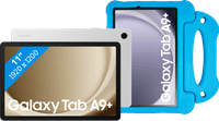 Samsung Galaxy Tab A9 Plus 11 inch 64GB Wifi Zilver + BlueBuilt Kids Cover Blauw