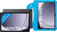 Samsung Galaxy Tab A9 Plus 11 inch 128GB Wifi en 5G Grijs + BlueBuilt Kids Cover Blauw