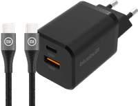 BlueBuilt Fast Charger with 2 USB Ports 38W + USB-C Cable 1.5m