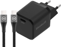 BlueBuilt Power Delivery Charger 30W + USB-C Cable 1.5m Nylon Black