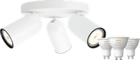 Philips Pongee Mounted Spot Light - 3 Spot Lights - White + Philips Hue White Ambiance GU10 (3x)