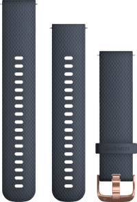 Garmin Siliconen Bandje Blauw/Roségoud 20mm