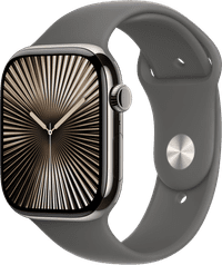 Apple Watch Series 10 4G 46mm Titanium Zilver Sportband S/M