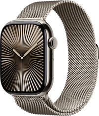 Apple Watch Series 10 4G 46mm Titanium Zilver Milanese Band M/L